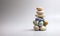 Zen Simplicity: Stones of Balance on Pure White