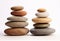 Zen stacked smooth stones. Sea pebble. Balancing pebbles.