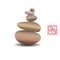Zen stone balance, realistic image. 3D image of stones.