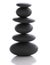 Zen stone - gray sea pebbles pyramid - balanced in harmony stack of stones on white background