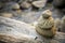 Zen stone over a running stream background