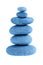 Zen stones balance. Isolated over white background. Color of the year 2020 classic blue toned