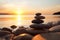 Zen stones beach. Generate Ai