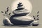 Zen stones garden meditation illustration. Ai generative