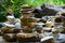 Zen stones, Ð° pile of stones, a figure of stones, meditative stones, stones stacked in a column.