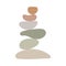 Zen stones simple abstract vector illustration in flat style, relax, meditation and yoga concept