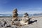 Zen stones tower in a beach.