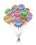 Zen tangle balloon. Happy birthday zentangle. Colorful air balls.