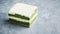 Zen Treat Green Tea Ice Cream Sandwich in Minimalist Photography.AI Generated