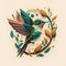 Zen Wings: Captivating Hummingbird in Digital Serenity
