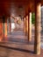 Zen: wooden walkway with disc gong