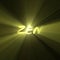 Zen word enlightenment bright light flare