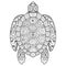 Zendoodle stylized of beautiful turtle for tattoo,T-Shirt design and coloring book for adult