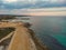 Zenith view of the seacoast around Torre Guaceto in Puglia, Italy