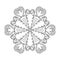 Zentangle elegant snow flake. Vector winter illustration for dec