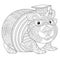 Zentangle guinea pig coloring page