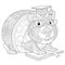 Zentangle hamster or guinea pig coloring page