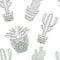 Zentangle mexican Cactus seamless pattern, vector illustration.
