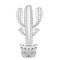 Zentangle mexican Cactus vector illustration. Hand drawn outline