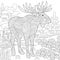 Zentangle moose forest animal