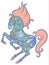 Zentangle ornate horse