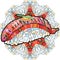 Zentangle salmon nigiri. Hand drawn decorative vector illustration