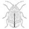 Zentangle stylized beetle. Hand Drawn lace vector illustration