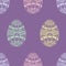 Zentangle stylized Easter pastel Eggs seamless pattern.