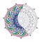 Zentangle stylized elegant color Indian Mandala for coloring
