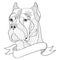 Zentangle stylized head of italian mastiff cane corso. Vector, i