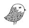 Zentangle stylized pigeon.