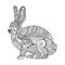 Zentangle stylized rabbit. Hand Drawn vintage doodle vector illustration for Easter.