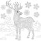 Zentangle stylized reindeer and snow