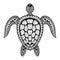 Zentangle tribal stylized turtle. Hand Drawn aquatic doodle vect