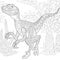 Zentangle velociraptor dinosaur