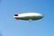 Zeppelin, Airship flying in blue sky 