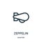 zeppelin icon vector from aviation collection. Thin line zeppelin outline icon vector illustration. Linear symbol for use on web