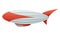 Zeppelin passenger airship. Bright colored cigar shaped balloon or retro zeppelin with stripes cabin for people