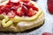 Zeppole with strawberry- tipical italian pastry