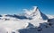 Zermatt Matterhorn gornergrat emerging from sea of clouds view perfect sky