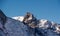 Zermatt small Matterhorn view mountain winter snow landscape Swiss Alps clouds