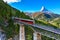 Zermatt, Switzerland. Gornergrat train on bridge