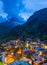 Zermatt town at sunset with Matterhorn in summer, Switzerland