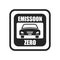 Zero emission badge icon vector sign and symbol isolated on whit