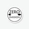 Zero emission sticker icon sign for mobile concept and web design