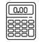 Zero finance calculator icon, outline style
