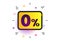 Zero percent sign icon. Zero credit symbol. Vector