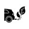 Zero tailpipe emissions black glyph icon