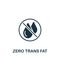 Zero Trans Fat icon. Monochrome simple icon for templates, web design and infographics