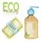 Zero waste bathroom accessories, natural solid soap and shampoo bars. Isolated Eco-friendly hygiene products. Zero waste